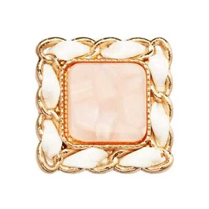 5pcs Vintage Square Alloy Button with Braided Border, 21mm for Sewing & Crafts - Picture 1 of 9