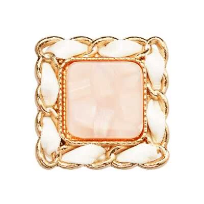 5pcs Vintage Square Alloy Button with Braided Border, 21mm for Sewing & Crafts - Image 1 of 2