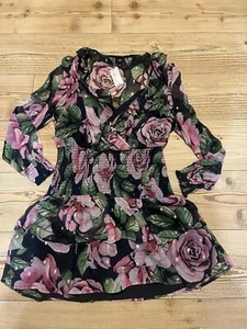 River Island Womens Smock Dress Purple Long Sleeve Mini Length Size 14 RRP £49 - Picture 1 of 8