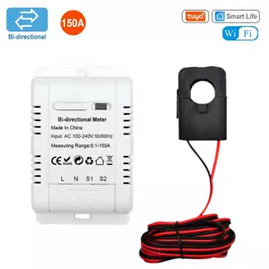 Tuya Smart Bi directional Single Phase WIFi Meter with Clamp Current Sensor 150A - Picture 1 of 15