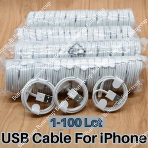 Wholesale Bulk Lot Charging Cable For iPhone 14 13 11 XR X 8 7 USB Charger Cord - Picture 1 of 14
