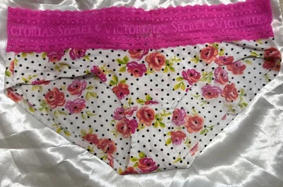 Bragas Victorias Secret 2013 RARAS Hiphugger Lunares Encaje Floral Medianas Foto 1 de 4