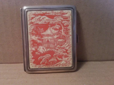 Estojo de cigarro japonês antigo prata esterlina 950 marcado e testado - Imagem 1 de 4