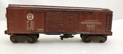 Lionel Trains Postwar X2458 PRR 61100 Automobiles Double Door Box Car - Image 1 of 4