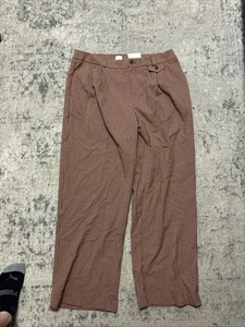TALLA 17R PEQUEÑO MARRÓN A CUADROS PIERNA ANCHA PANTALÓN TIRO ALTO PANTALONES UN NUEVO DÍA - Imagen 1 de 5