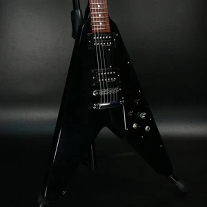 Gibson Flying V Uncovered Dirty Fingers Ebony MOD 2017 Electric Guitar - Picture 1 of 11