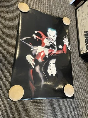 Batman Harley Quinn DC Comics Poster W Joker Alex Ross 22x34 Rare *Brand New