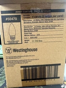 8 Bulbs Westinghouse 4W E12 2700K Flame Tip Clear - Picture 1 of 3