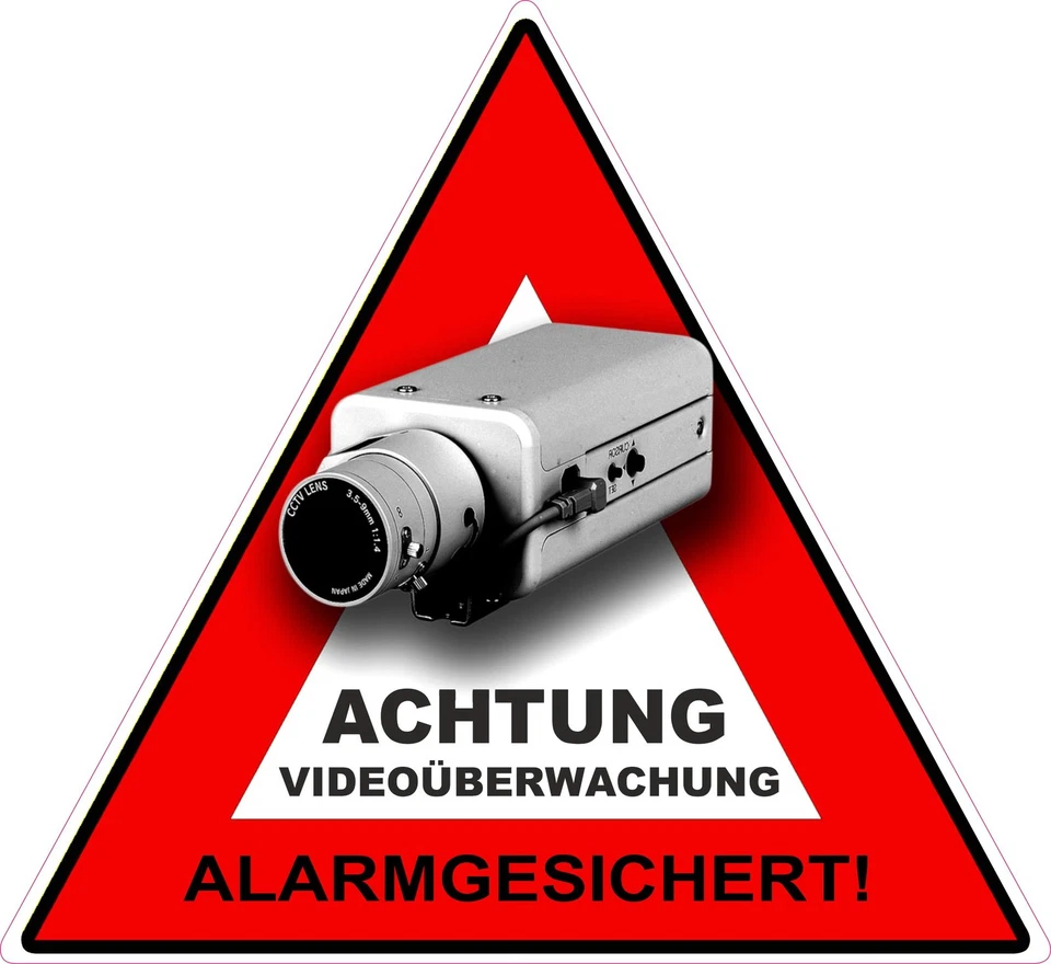 EIGENE HERSTELLUNG Videoüberwachung Kameraüberwachung Alarmgesichert Aufkleber