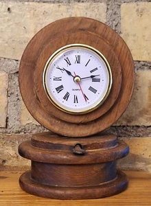 Up-Cycled Mantel/Desk Clock - Made From Recycled Vintage Textile Bobbins/Spools - Picture 1 of 14