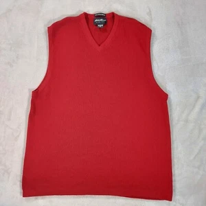 Vintage Eddie Bauer Sweater Vest Mens 2XL Italian Merino Wool Sleeveless Grandpa - Picture 1 of 11