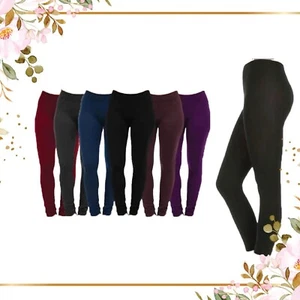 Leggings Tummy Control Support Warm Thermal Fleece High Waist 10 CM - Picture 1 of 19