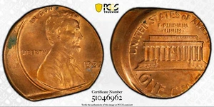 1982 P 15% Off Center and 8% Straight Clip Error Cent PCGS UNC Details Damage - Picture 1 of 4