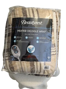 Beautyrest, Heated Snuggle Wrap, brown plaid, size 50x64, New with tags - Picture 1 of 2