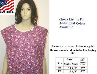 MULTIPLE MANUFACTURERS Plus Size Snap Cobbler Aprons Printed XL XXL XXXL 3X 4X Assorted Colors