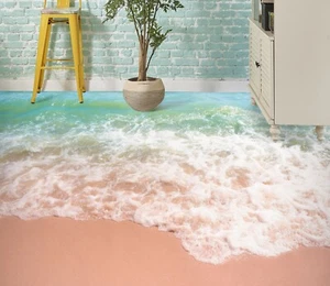 3D Strand Wellen C1552 Fußboden Wandbild Unentschied BildTapete Familie DE Amy - Bild 1 von 6