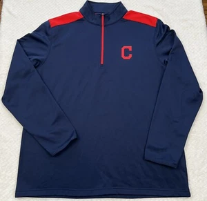 Cleveland Guardians MLB Baseball Blue/Red 1/4 Zip Pullover Sweatshirt MENS XL - Picture 1 of 5