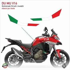 2 Adesivi alette diffusori MULTISTRADA V4 tutti i modelli ITALIA DU MU V16 - Picture 1 of 1