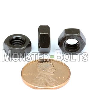 M6-1.0  Metric Hex Nuts, Class 10 Steel w/ Plain Finish  DIN 934, Coarse Thread - Picture 1 of 4