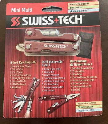 SWISS+TECH Swiss Tech Mini Multi Tool 8 in 1 Key Ring Tool