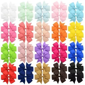 40 Pcs in Pairs 3" Boutique Hair Bows Clips Accessories For Girls Toddlers Kids - Picture 1 of 7