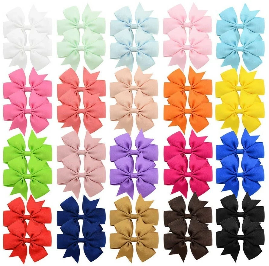 40 Pcs in Pairs 3" Boutique Hair Bows Clips Accessories For Girls Toddlers Kids - Image 1 of 4