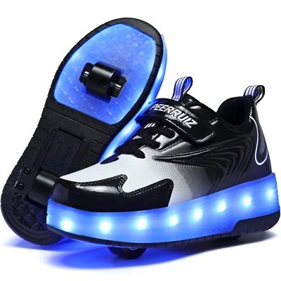 Zapatos para niños HHSTS - LED Patines Zapatos de skate (12,5 niños pequeños, negros) Foto 1 de 4