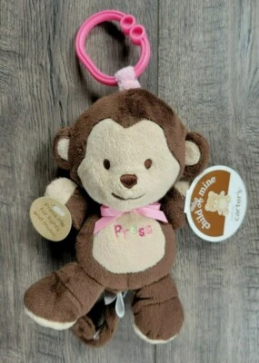 Brinquedo macaco de pelúcia musical bebê menina nova criança Mine Carter's pendurado - Imagem 1 de 2