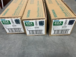 18 INTERRUPTORES NUEVOS SIEMENS Q240, 120/240 VOLTIOS, 2 POLOS, 40 AMPERIOS, TIPO QP - Imagen 1 de 6