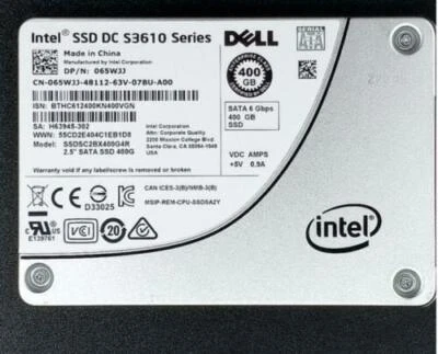 DELL INTEL DC S3610 400GB 6Gbps SATA 2.5" SSD 65WJJ 065WJJ SSDSC2BX400G4R - Image 1 of 2