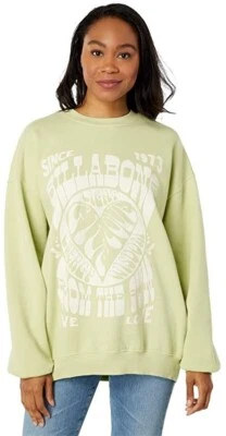 Billabong Green Ride in Crew Neck Sweatshirt Women's LARGE - Image 1 of 4