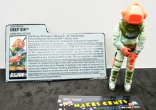 1989 Gijoe Deep Sea Diver ( Deep Six )  W/ Original Filecard Hasbro ARAH Figure