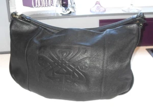 BIBA LARGE BLACK LEATHER HELENA SLOUCH HOBO SHOULDER GRAB BAG  VGC - Picture 1 of 9