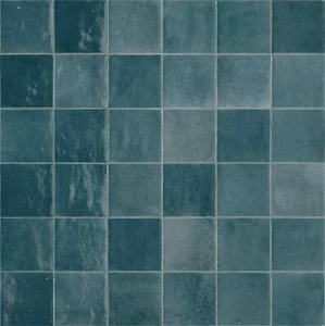 4x4 Zellige Ceramic Tile Eurasian Teal Moroccan Style Wall Tile (1 PIECE) - Picture 1 of 2