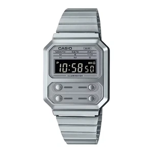 CASIO A100WE-7BEF OROLOGIO UNISEX ACCIAIO RETTANGOLARE 33x41 VINTAGE SOTTOCOSTO - Foto 1 di 2