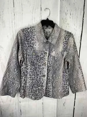 Chaqueta Analogy XL Multicolor Estampado Animal Algodón Elástico Abotonada Frontal G31 Foto 1 de 4