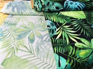 Tropical leaves Waterproof fabric PVC fabric Water Resistant Fabric Apparel Bag - Picture 1 of 18
