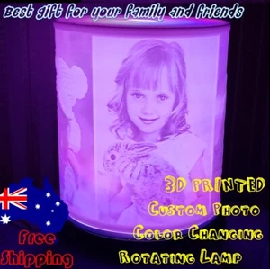3D Desk lamp Table Bedside Night Light Costom Photo Color Changing Rotating - Picture 1 of 15