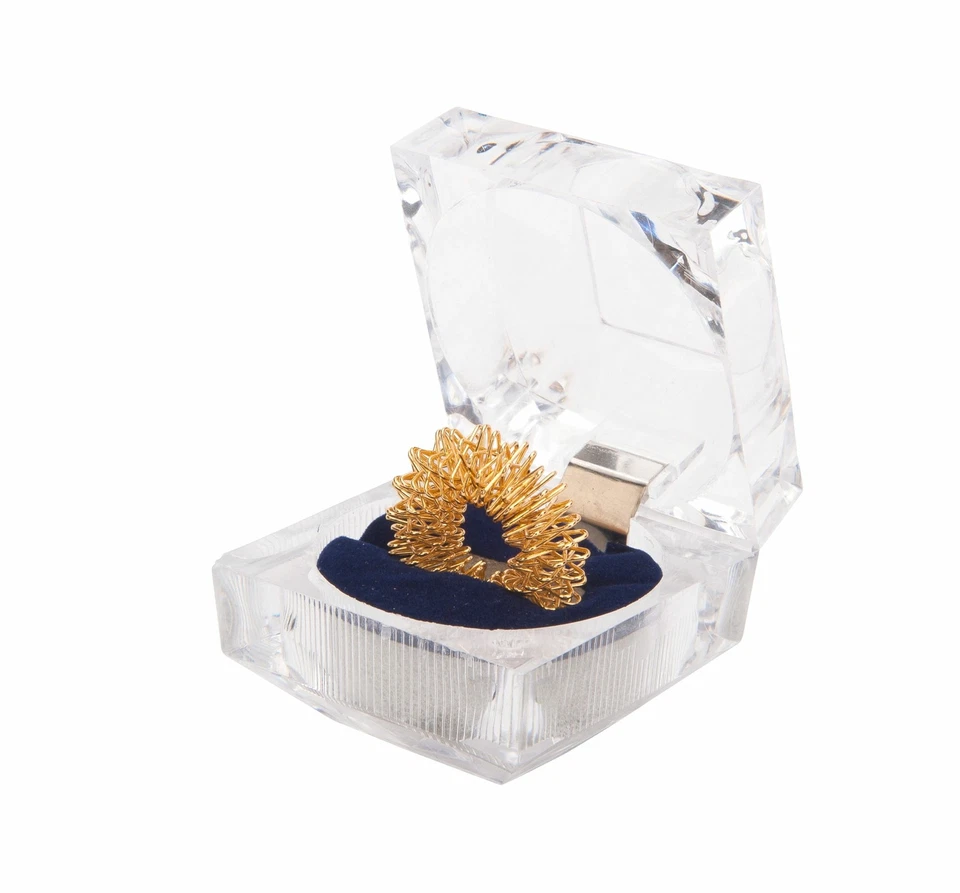 CHI-ENTERPRISE Massagering für die Finger |Akupressur Ring | 1x gold, groß mit Schatulle