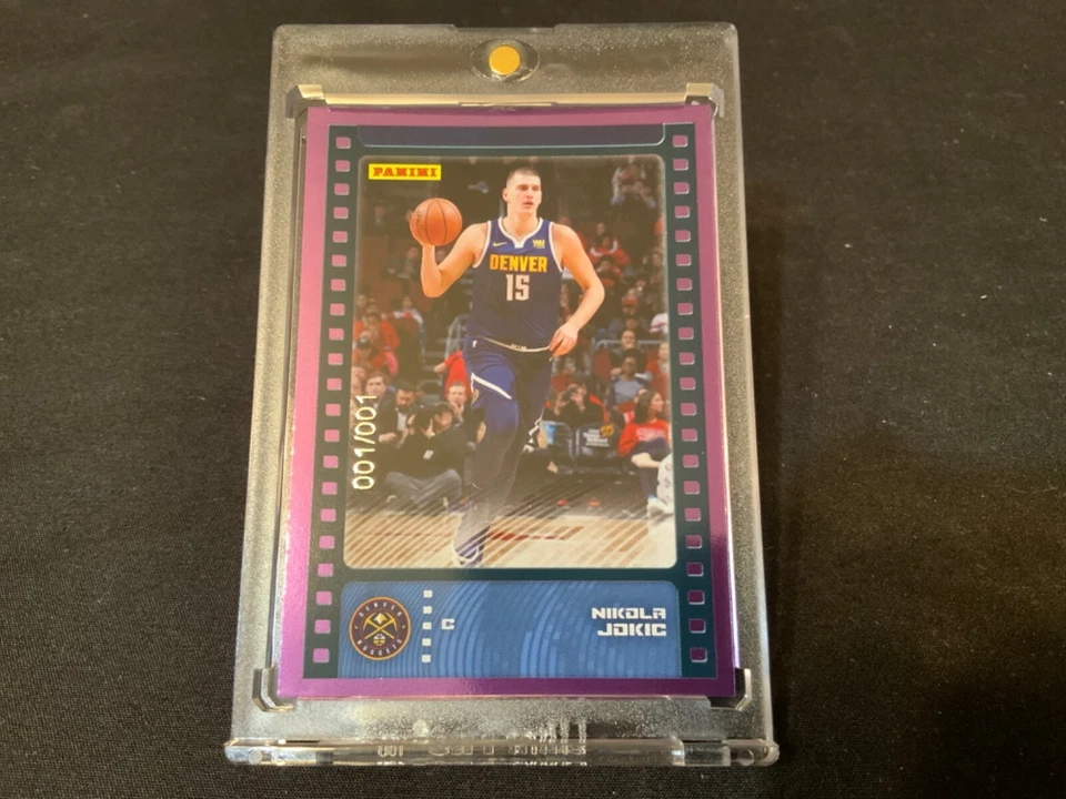 NIKOLA JOKIC 1/1 - True ONE of ONE Rare PURPLE FOIL Card #001/001 2019-20 Panini - Image 1 of 4