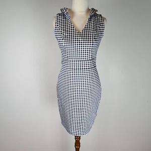 Review Womens Dress Size 8 Check Event Occasion Office Work Stretch V-Neck - Picture 1 of 11