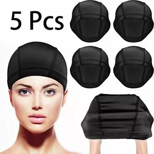 5 Packs Dome Caps Stretchable Wigs Cap Spandex Dome Style Wig Caps For Men Women - Picture 1 of 7