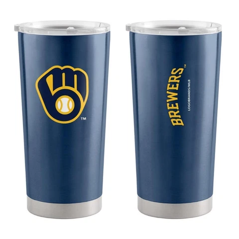 Milwaukee Brewers 20oz Stainless Steel Travel Tumbler [NEW] MLB Mug Glass Cup Cover