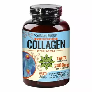 Collagen for Men Turmeric CURCUMA Vitamin C Anti-Ageing Skin, Joints 180 tablets - Picture 1 of 8