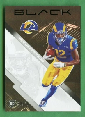 VAN JEFFERSON 2020 BLACK FOOTBALL ROOKIE SILVER PARALLEL /75 RAMS FLORIDA - Image 1 of 2