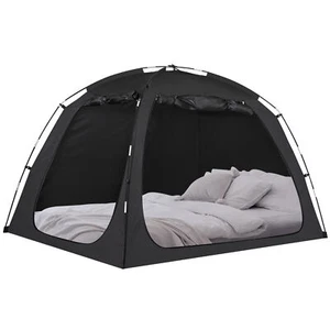 EighteenTek Bed Tent Indoor Privacy Curtain Sleeping Breathable Space Full Size - Picture 1 of 13