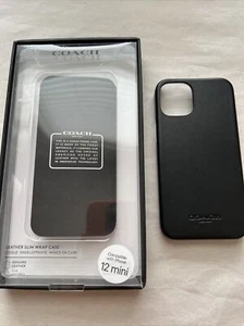 Coach Leather Slim Protective Case for iPhone 12 Mini (5.4”) Black USED! - Picture 1 of 6