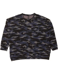 Athleta Damen Oversize Sweatshirt Pullover UK 20 2XL Navy Blau Camouflage HC01 - Bild 1 von 3