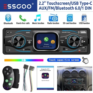 1Din Bluetooth Car Radio Stereo FM Audio Head Unit MP3 Player USB/TF/AUX In-Dash - Picture 1 of 11