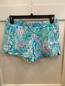 Lilly Pulitzer Ocean View Short Women's Medium Blue Ibiza/Cabana Cocktail - Picture 1 of 4